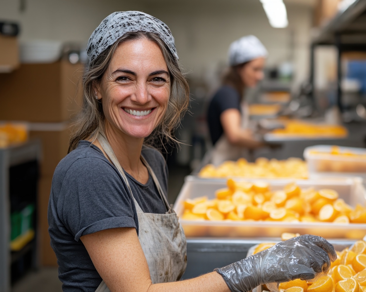 Dedicated volunteers work together in a bustling kitchen